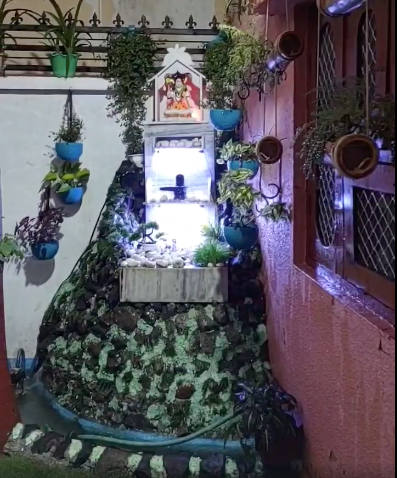 Lockdown motivation: Temple, monastery, waterfall & hillock created in home to beat pandemic blues...