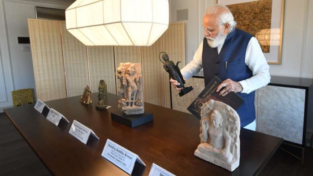 PM Modi brought back 157 artefacts from his US trip, handed over by President Biden