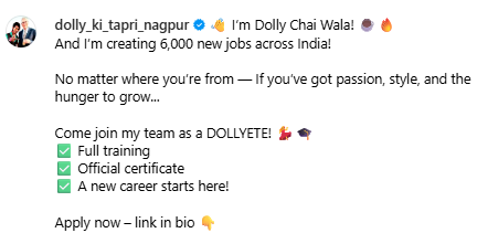 Dolly Chaiwala Brews a Revolution with 6000 Jobs Across India 1 Dolly Chaiwala Brews a Revolution with 6000 Jobs Across India