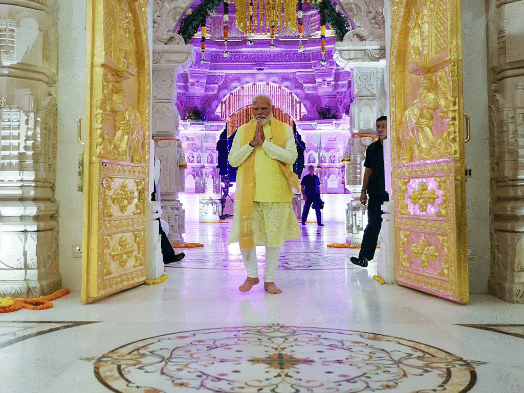 Ayodhya Dhwajarohan in Videos: PM Modi and RSS chief Mohan Bhagwat Offer Prayer At Shri Ram Darbar Garbh Grah. 1 Ayodhya Dhwajarohan in Videos: PM Modi and RSS chief Mohan Bhagwat Offer Prayer At Shri Ram Darbar Garbh Grah.