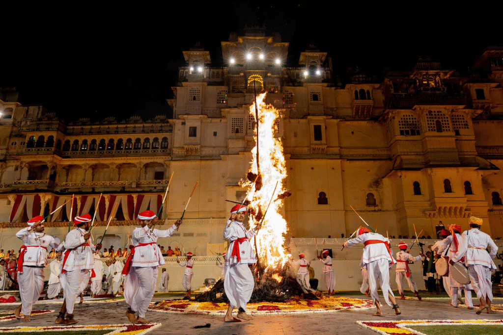 Holika Dahan at City Palace Udaipur. Watch Pictures... 3 Holika Dahan at City Palace Udaipur. Watch Pictures...