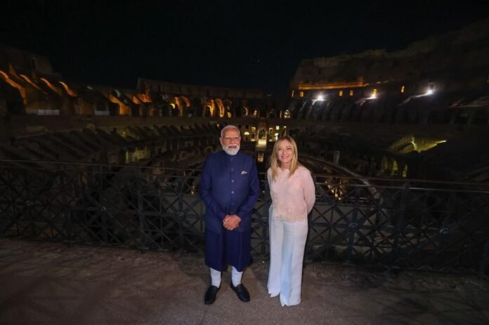 Modi Meloni Colosseum